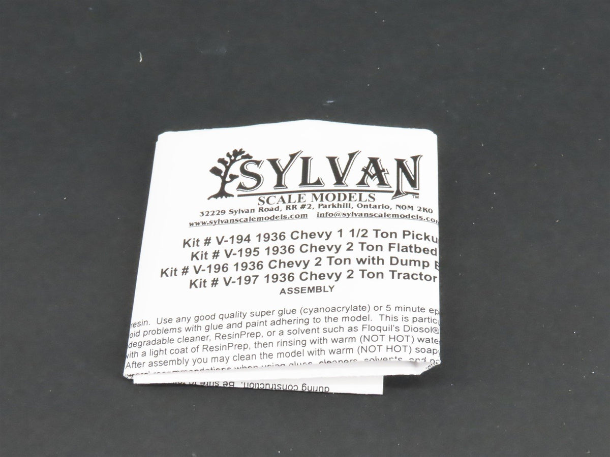 HO 1/87 Scale Sylvan Scale Models Kit V-197 1936 Chevy 2-Ton Tractor