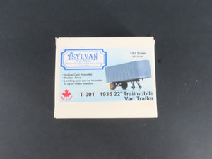 HO 1/87 Scale Sylvan Scale Models Kit T-001 1935 22' Trailmobile Van Trailer