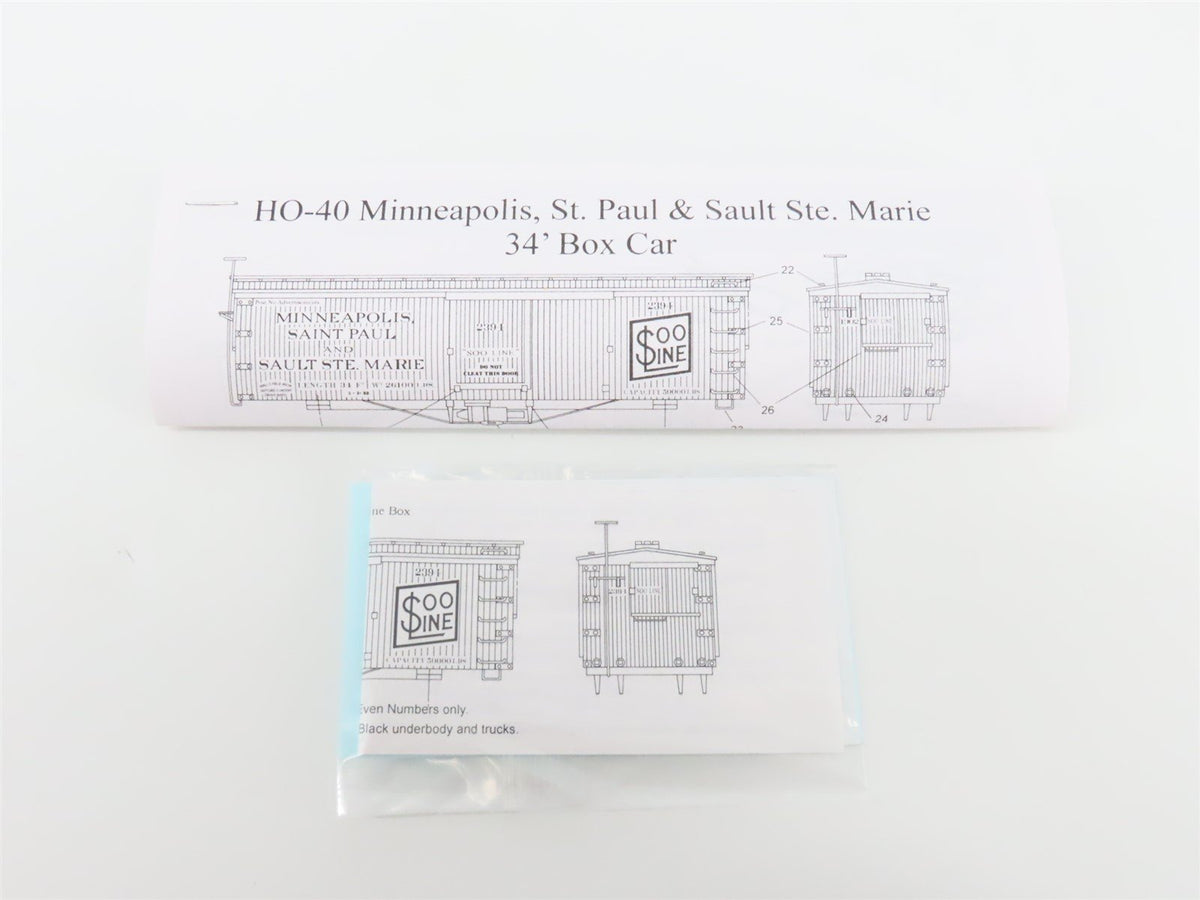 HO Scale LaBelle Woodworking Co. Kit HO-40 SOO Line 34&#39; Box Car
