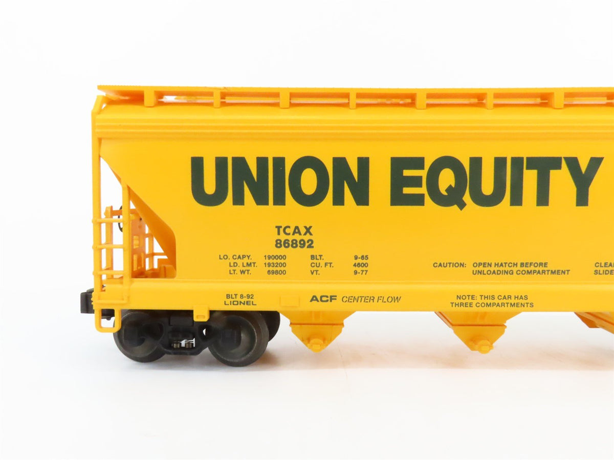 O Gauge 3-Rail Lionel 6-19963 TTOS 1992 TCAX Union Equity 3 Bay Hopper 86892