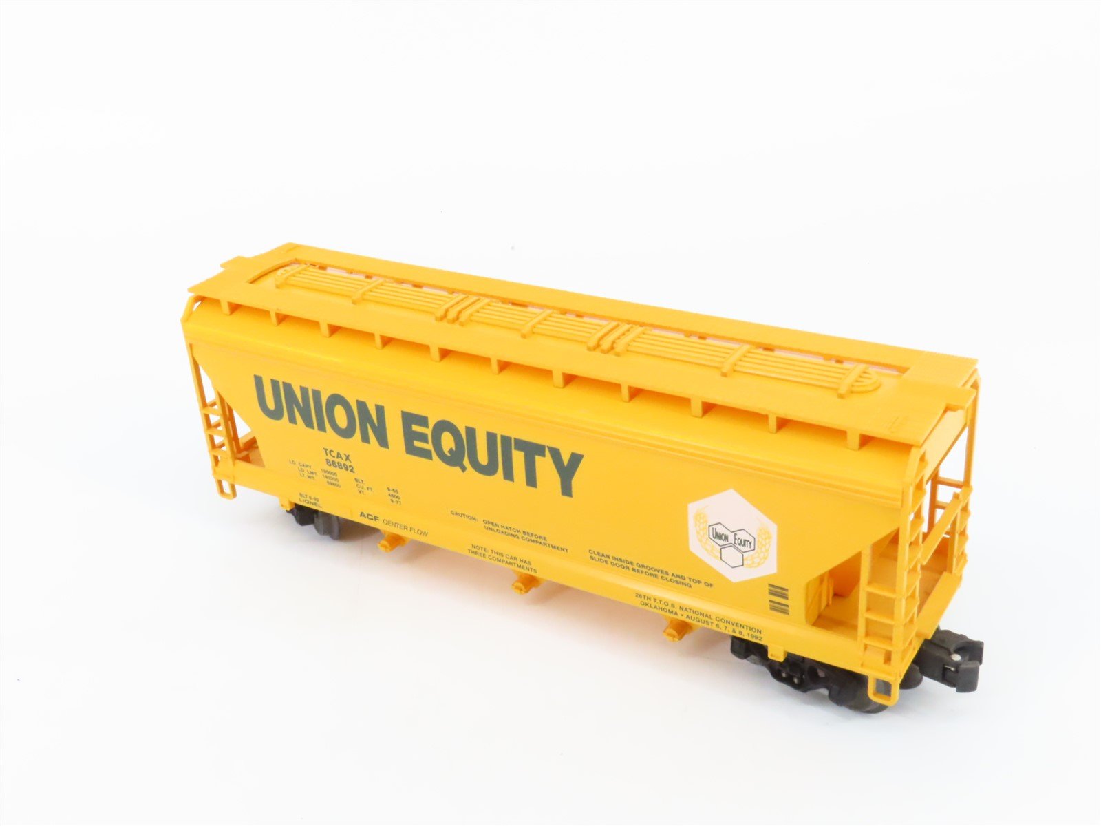 O Gauge 3-Rail Lionel 6-19963 TTOS 1992 TCAX Union Equity 3 Bay Hopper 86892