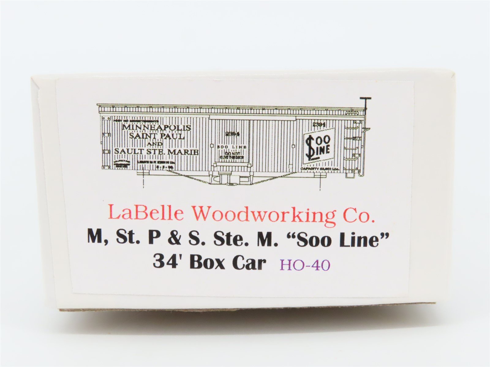 HO Scale LaBelle Woodworking Co. Kit HO-40 SOO Line 34' Box Car