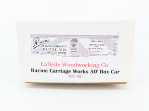 HO Scale LaBelle Kit HO-42 CM&StP Racine Carriage Works 50' Box Car