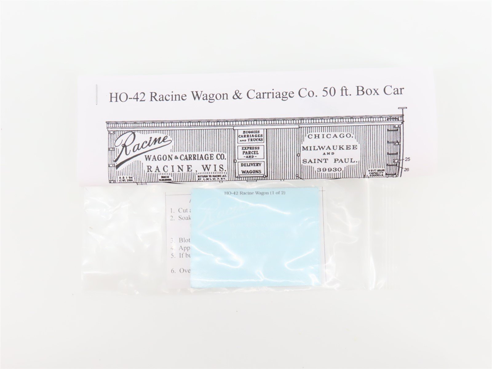 HO Scale LaBelle Kit HO-42 CM&StP Racine Carriage Works 50' Box Car