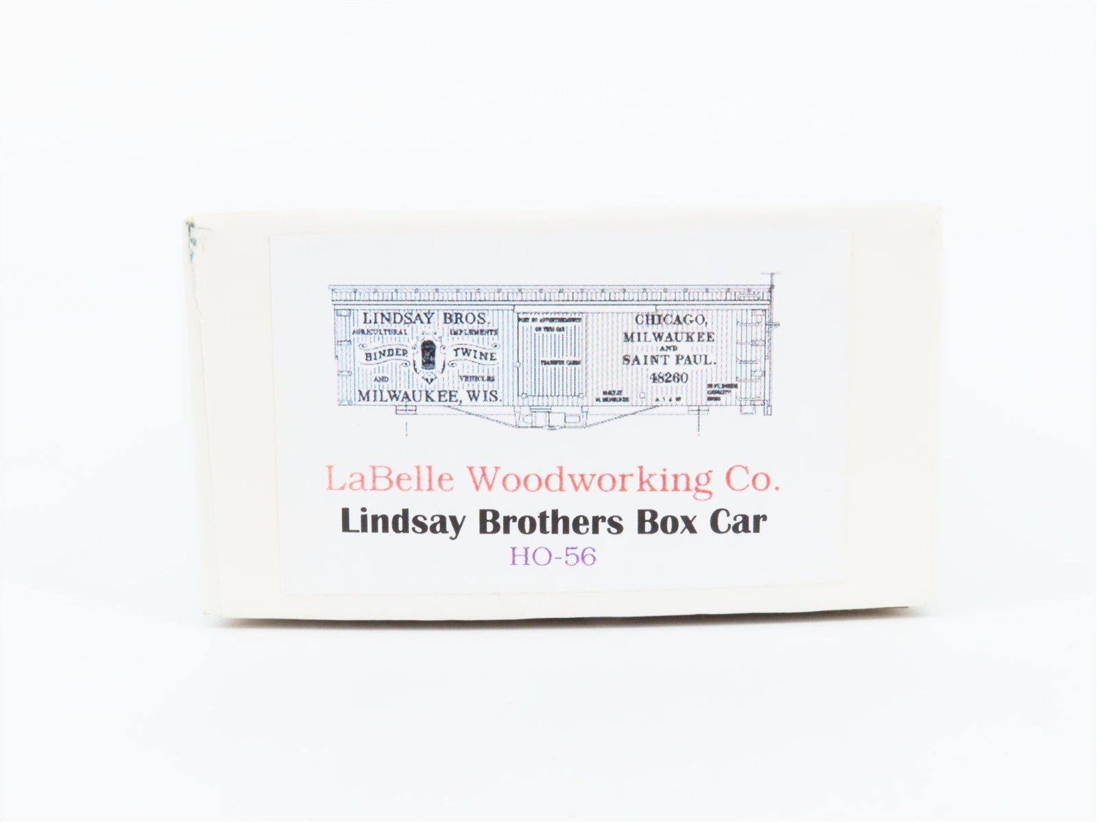 HO Scale LaBelle Woodworking Kit HO-56 CM&StP Lindsay Brothers Box Car - SEALED