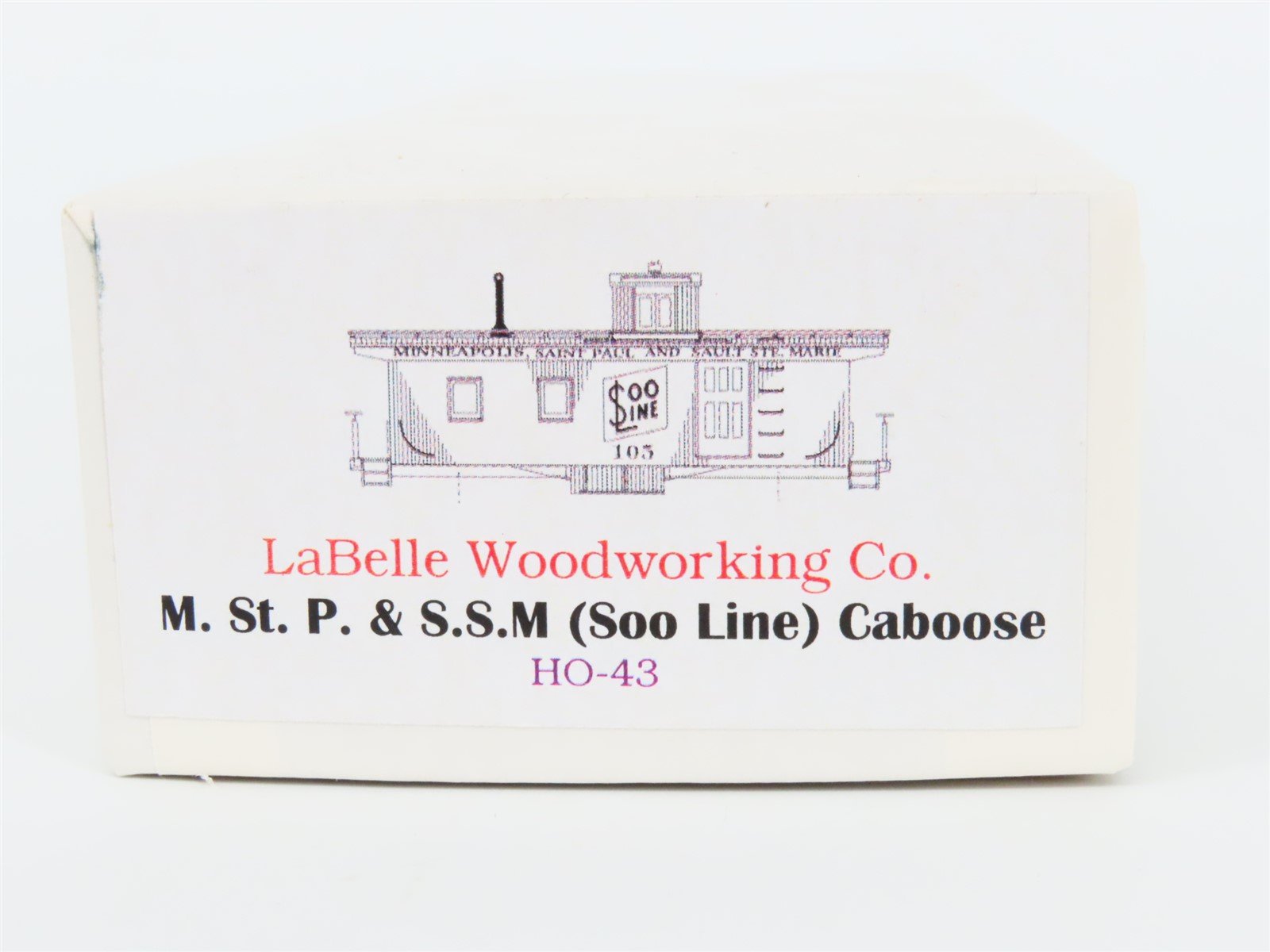 HO Scale LaBelle Craftsman Kit HO-43 MStP&SSM SOO Line Caboose - SEALED