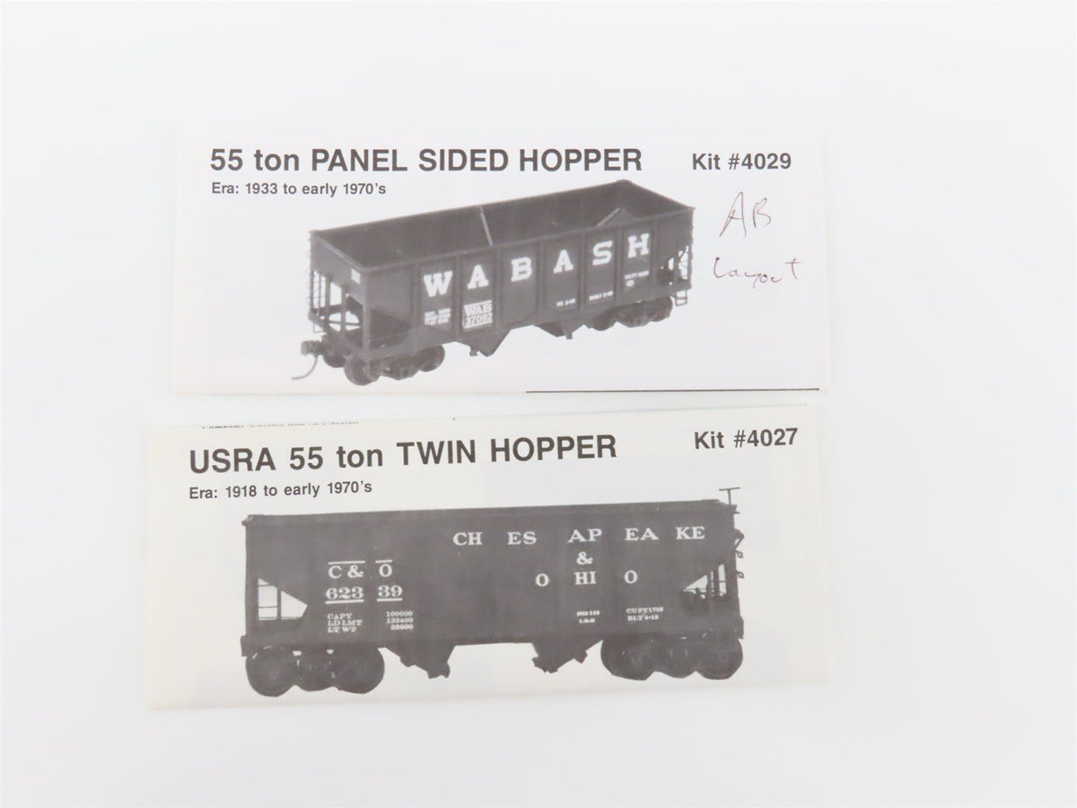 HO Scale Tichy Train Group Kit 6027 Undecorated 2-Bay Open Hopper 6-Pack