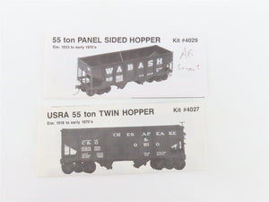 HO Scale Tichy Train Group Kit 6027 Undecorated 2-Bay Open Hopper 6-Pack