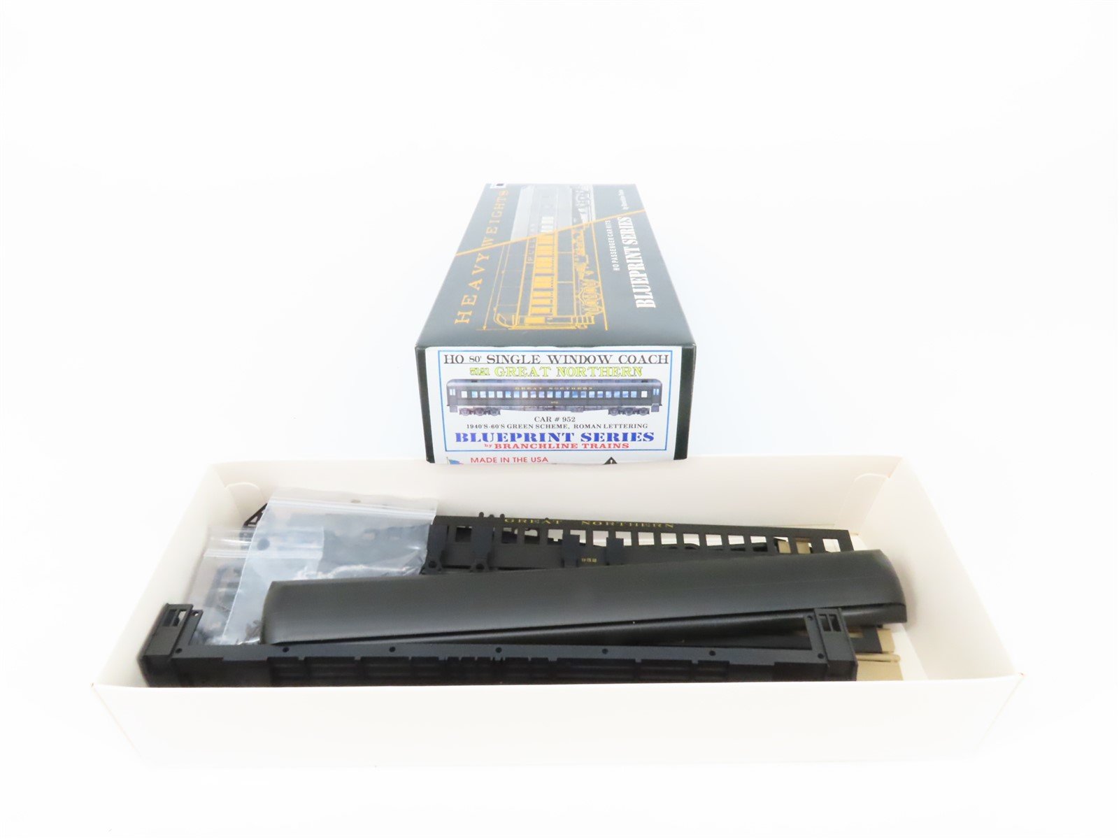 HO Branchline Blueprint Kit 5121 GN Great Northern 80' Coach Passenger #952