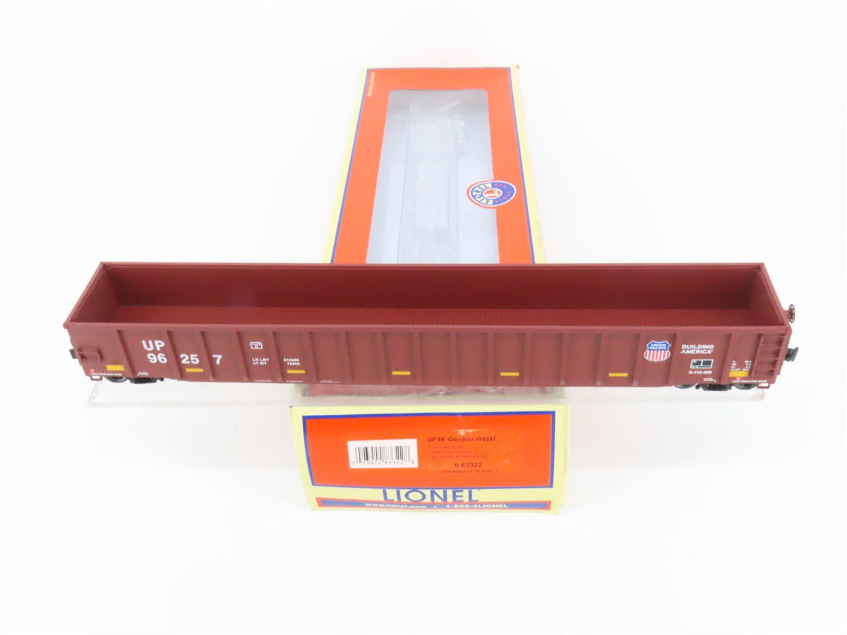O Gauge 3-Rail Lionel 6-83322 UP Union Pacific 66&#39; Gondola #96257