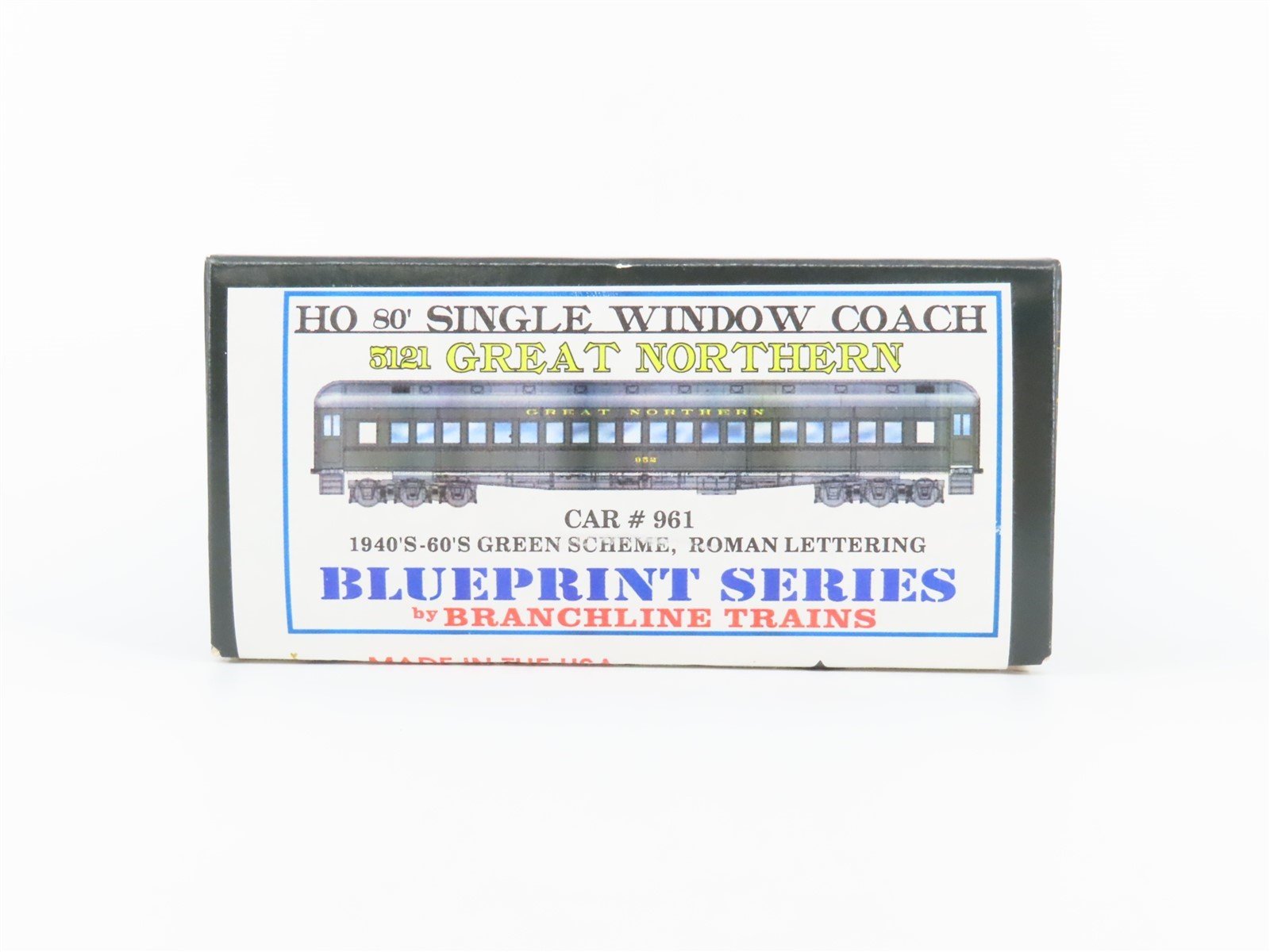 HO Branchline Blueprint Kit 5121 GN Great Northern 80' Coach Passenger #961