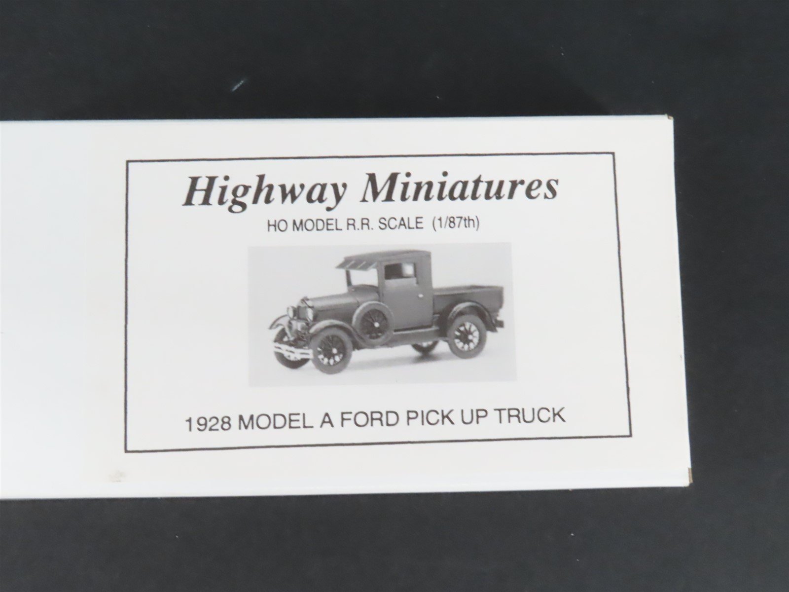 HO Scale Jordan Highway Miniatures Kit 360-240 1928 Model A Ford Pick Up Truck