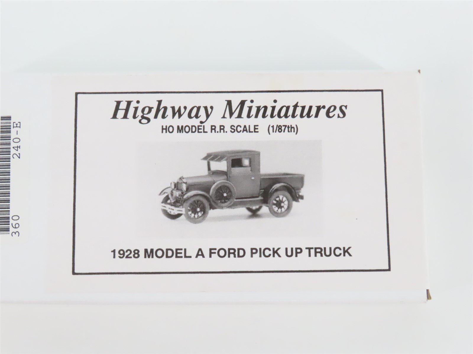HO Jordan Highway Miniatures Kit 360-240 1928 Model A Ford Pick Up Truck SEALED