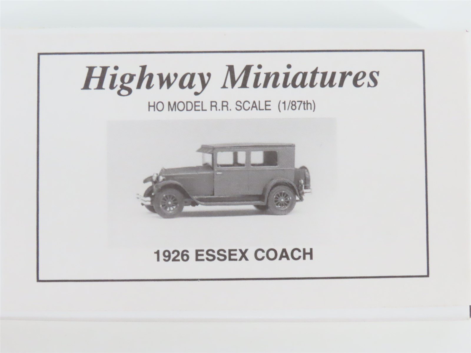 HO Jordan Highway Miniatures Kit 360-222 Automobile 1926 Essex Coach - SEALED