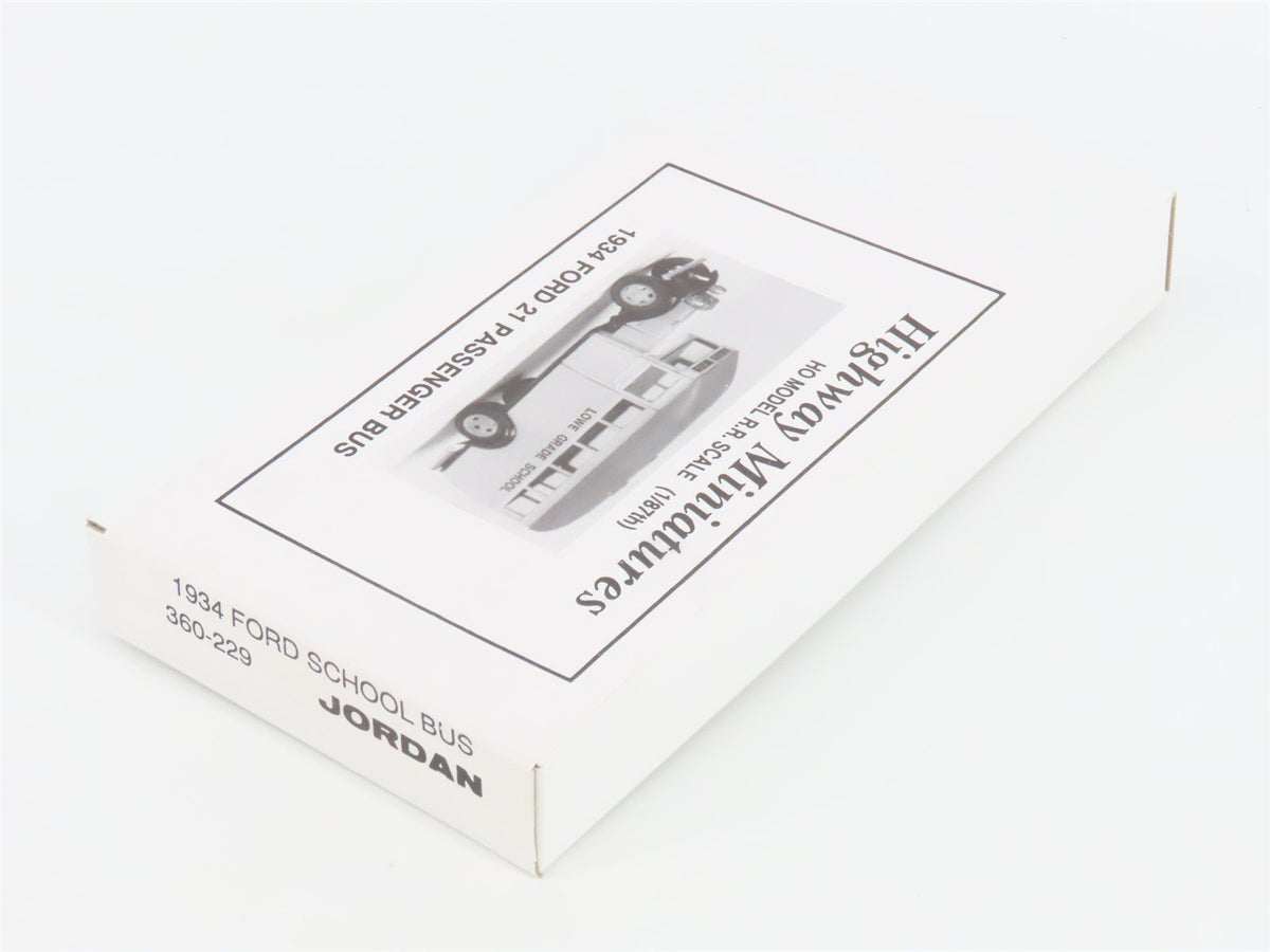 HO Jordan Highway Miniatures Kit 360-229 1934 Ford 21 Passenger Bus - SEALED