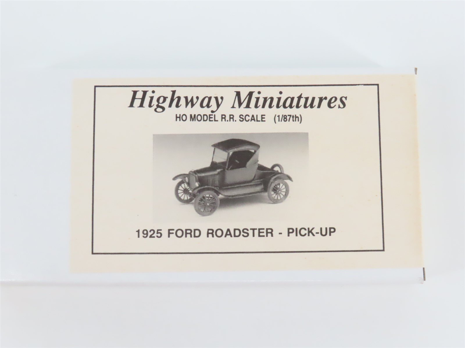 HO Jordan Highway Miniatures Kit 360-213 1925 Ford Roadster Pick-Up - SEALED
