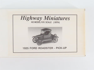 HO Scale Jordan Highway Miniatures Kit 360-213 1925 Ford Roadster Pick-Up