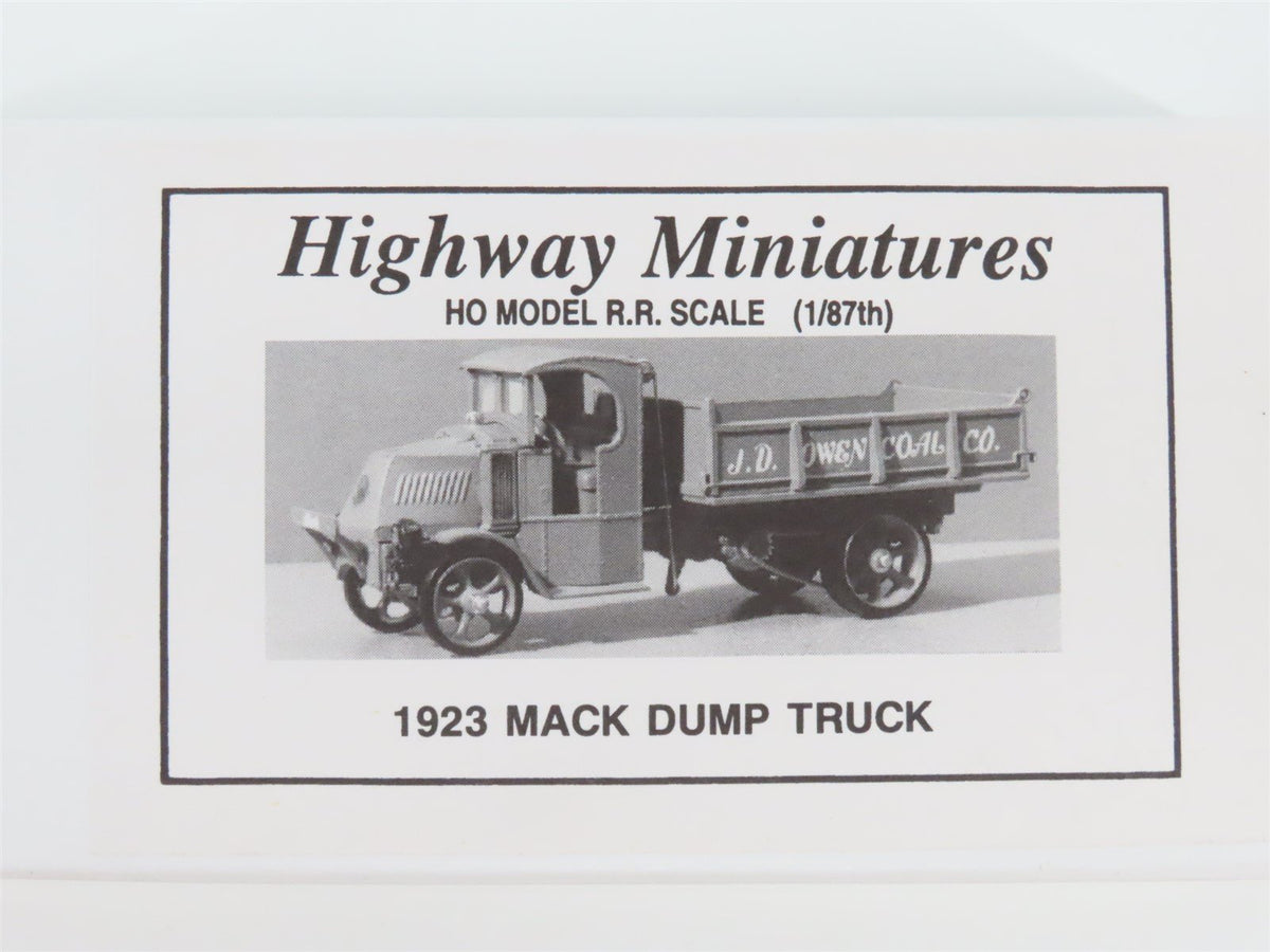 HO Jordan Highway Miniatures Kit 360-210 1923 Mack Dump Truck - SEALED