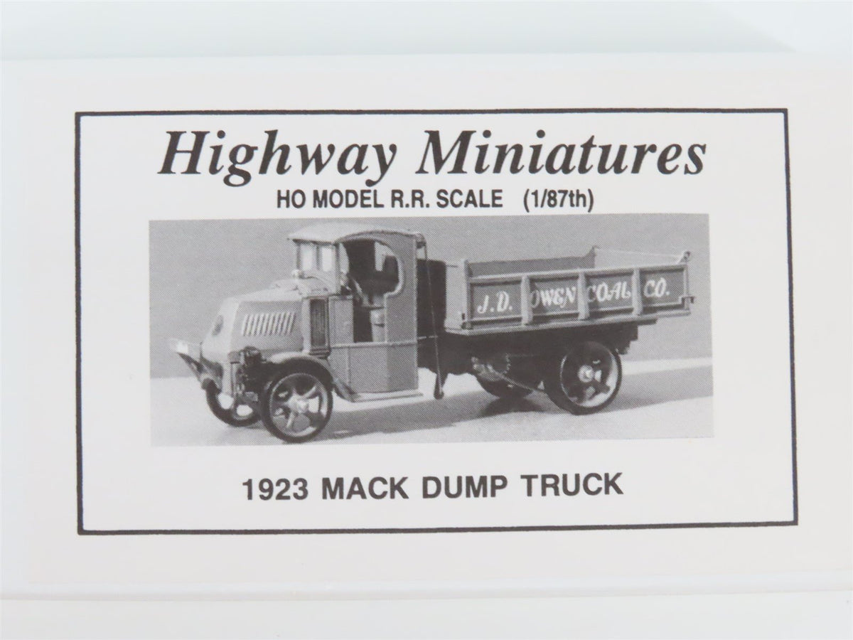 HO Scale Jordan Highway Miniatures Kit 360-210 1923 Mack Dump Truck