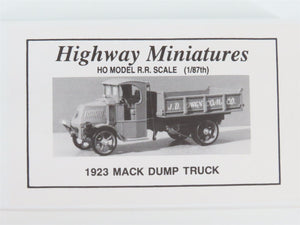 HO Scale Jordan Highway Miniatures Kit 360-210 1923 Mack Dump Truck