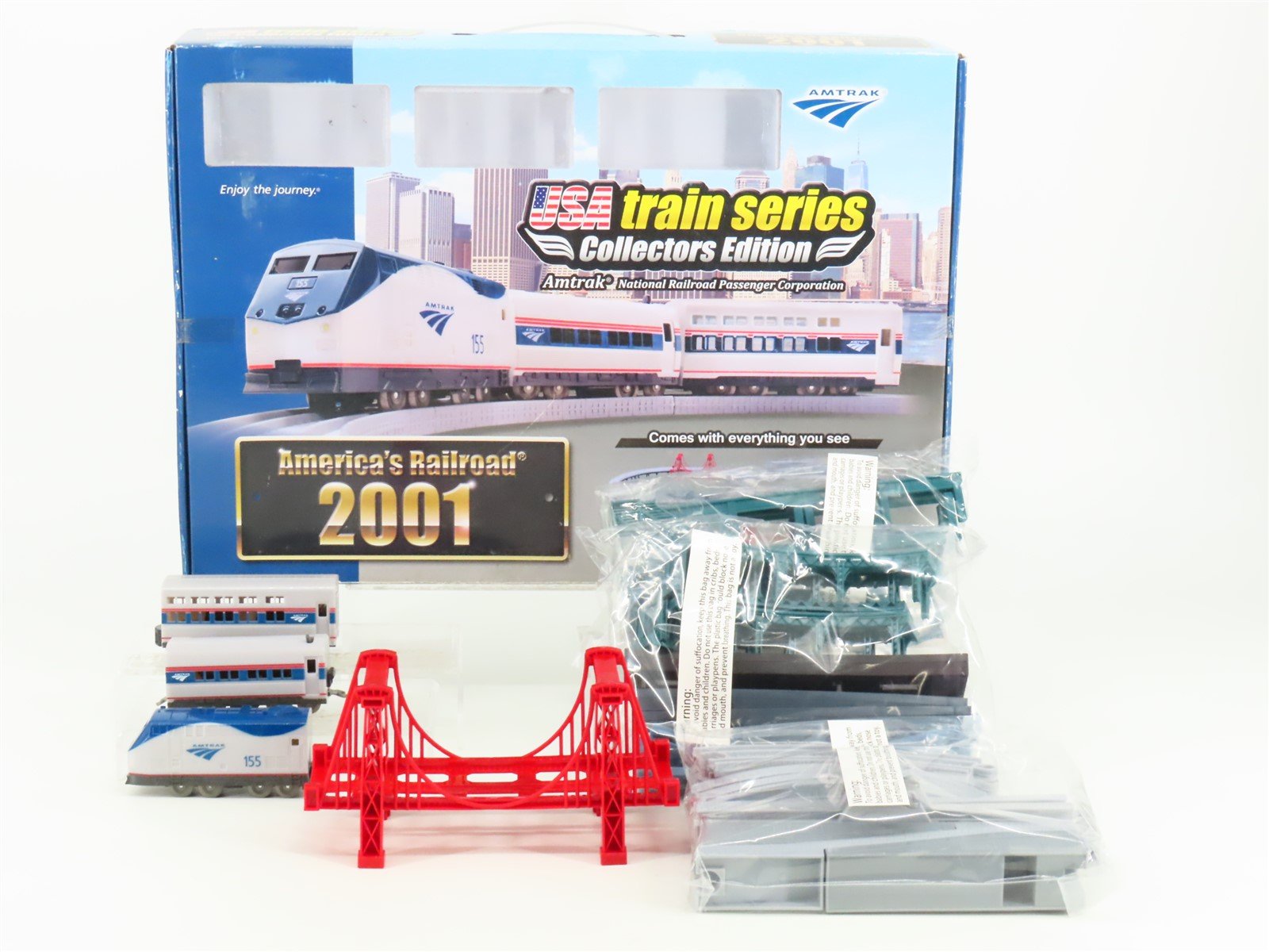 LEC USA Train Series #506623 AMTK Amtrak P42 Diesel Passenger Toy Train Set