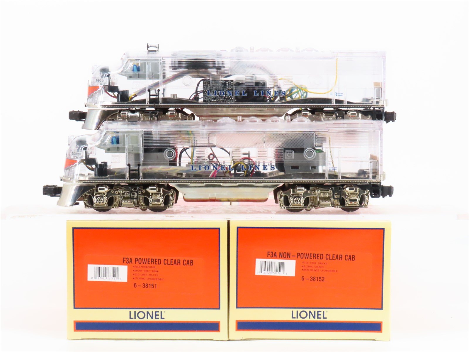 O Gauge 3-Rail Lionel Lines 6-38150 Clear Cab F3A/A Diesel Locomotive Set