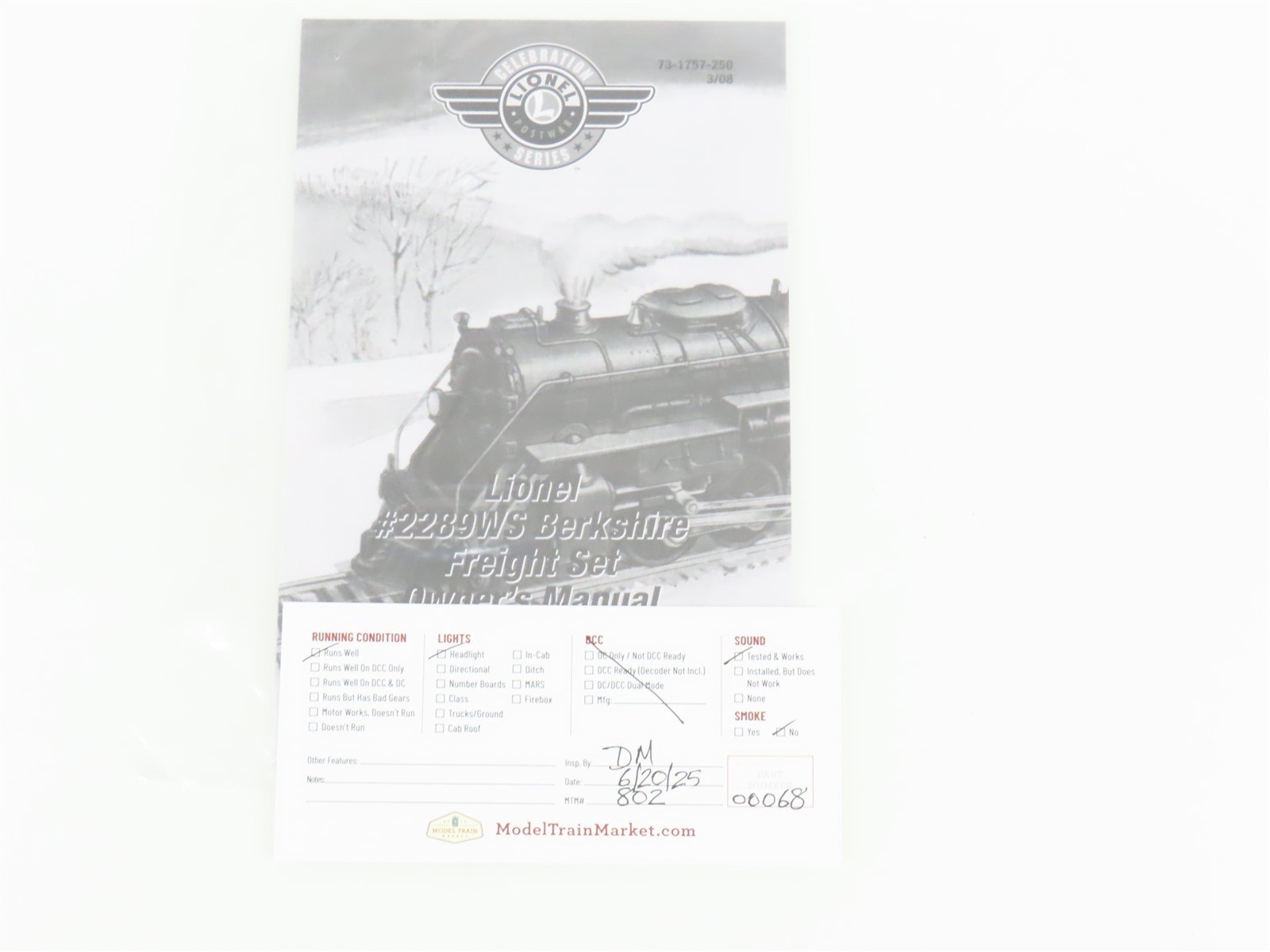 O 3-Rail Lionel 6-31757 #2289WS Celebration Berkshire Steam Freight Set w/ Sound