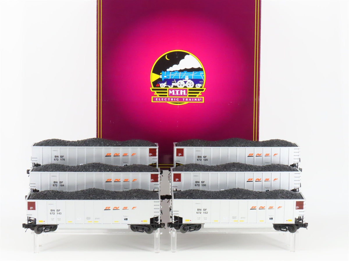 O Gauge 3-Rail MTH 20-90740 BNSF Railway Coalporter Hopper w/ Load 6-Car Set