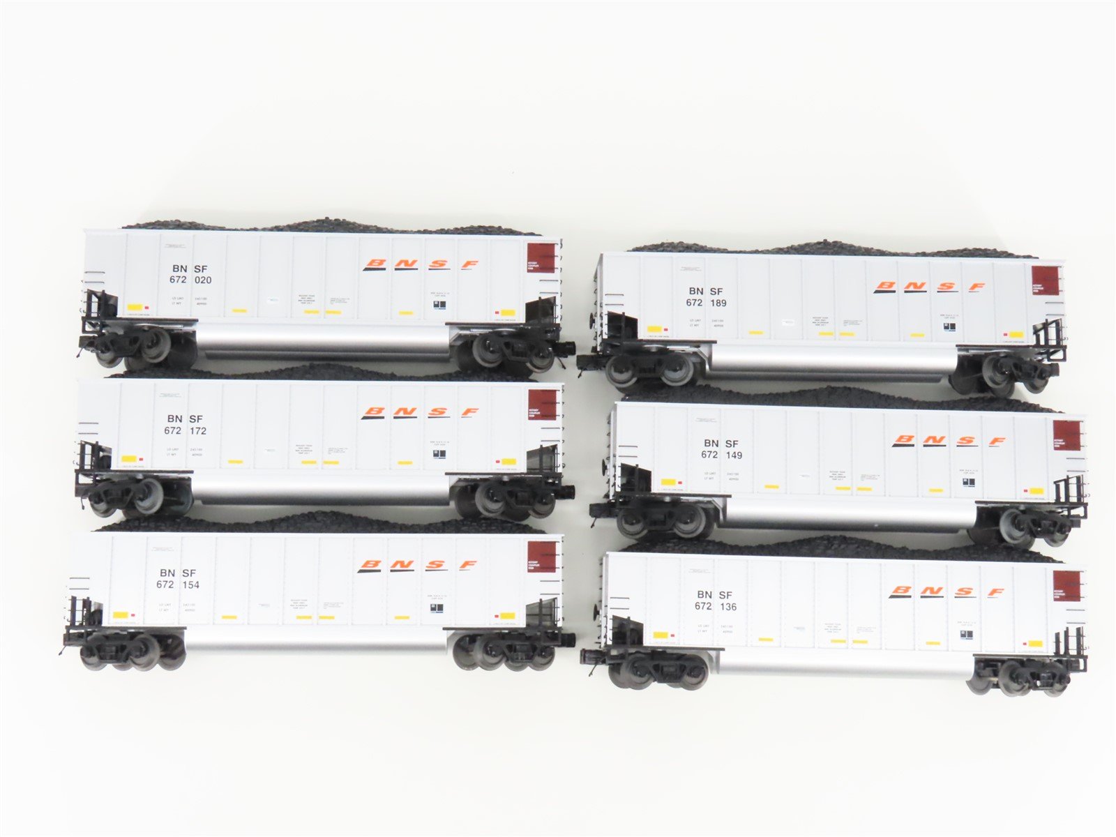 O Gauge 3-Rail MTH 20-90741 BNSF Railway Coalporter Hopper w/ Load 6-Car Set