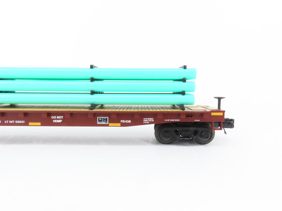 O Gauge 3-Rail MTH 20-90774 NS Norfolk Southern Flat Car w/ Pipe Load 6-Car Set