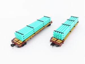O Gauge 3-Rail MTH 20-90774 NS Norfolk Southern Flat Car w/ Pipe Load 6-Car Set