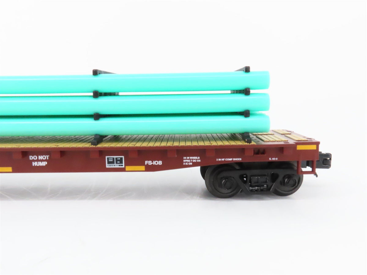 O Gauge 3-Rail MTH 20-90774 NS Norfolk Southern Flat Car w/ Pipe Load 6-Car Set
