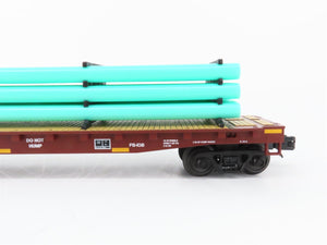O Gauge 3-Rail MTH 20-90774 NS Norfolk Southern Flat Car w/ Pipe Load 6-Car Set