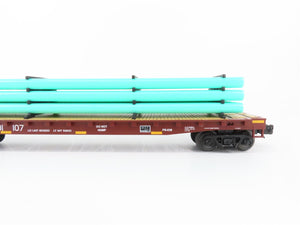 O Gauge 3-Rail MTH 20-90774 NS Norfolk Southern Flat Car w/ Pipe Load 6-Car Set