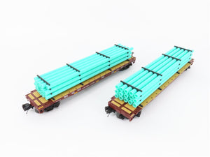 O Gauge 3-Rail MTH 20-90774 NS Norfolk Southern Flat Car w/ Pipe Load 6-Car Set