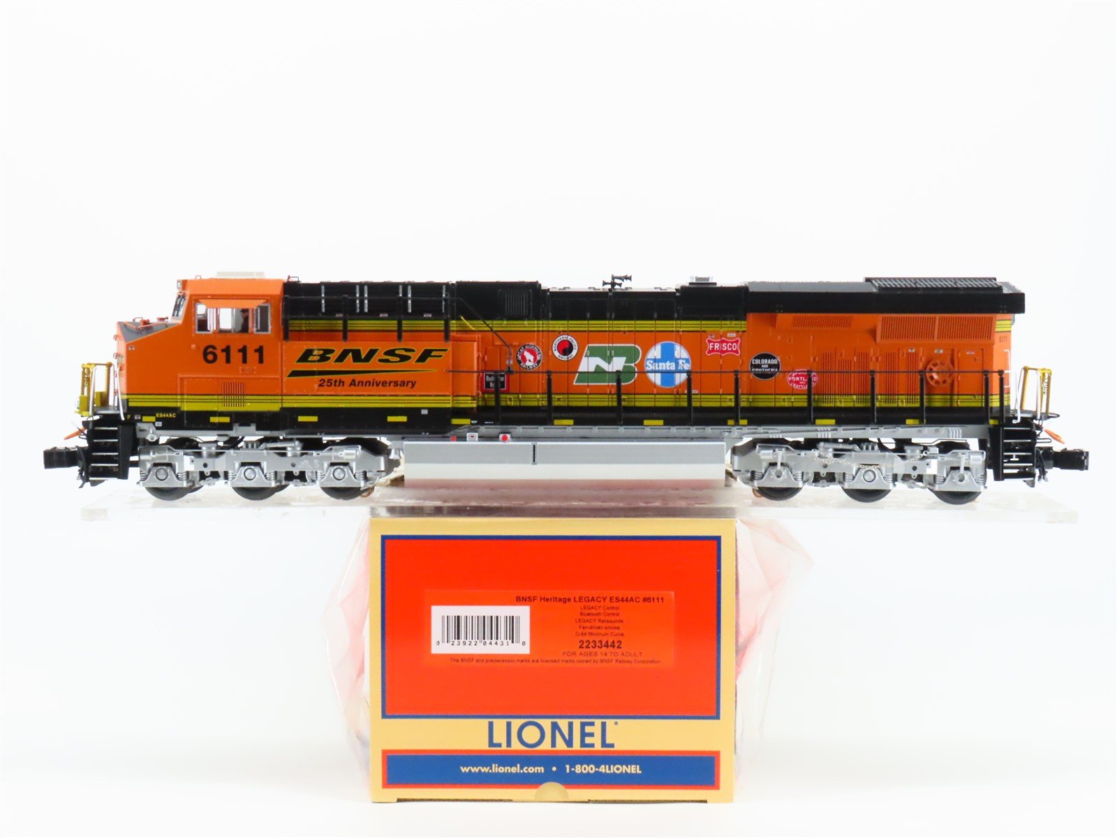 O 3-Rail Lionel 2233442 BNSF Heritage Emblem ES44AC Diesel #6111 wLegacy