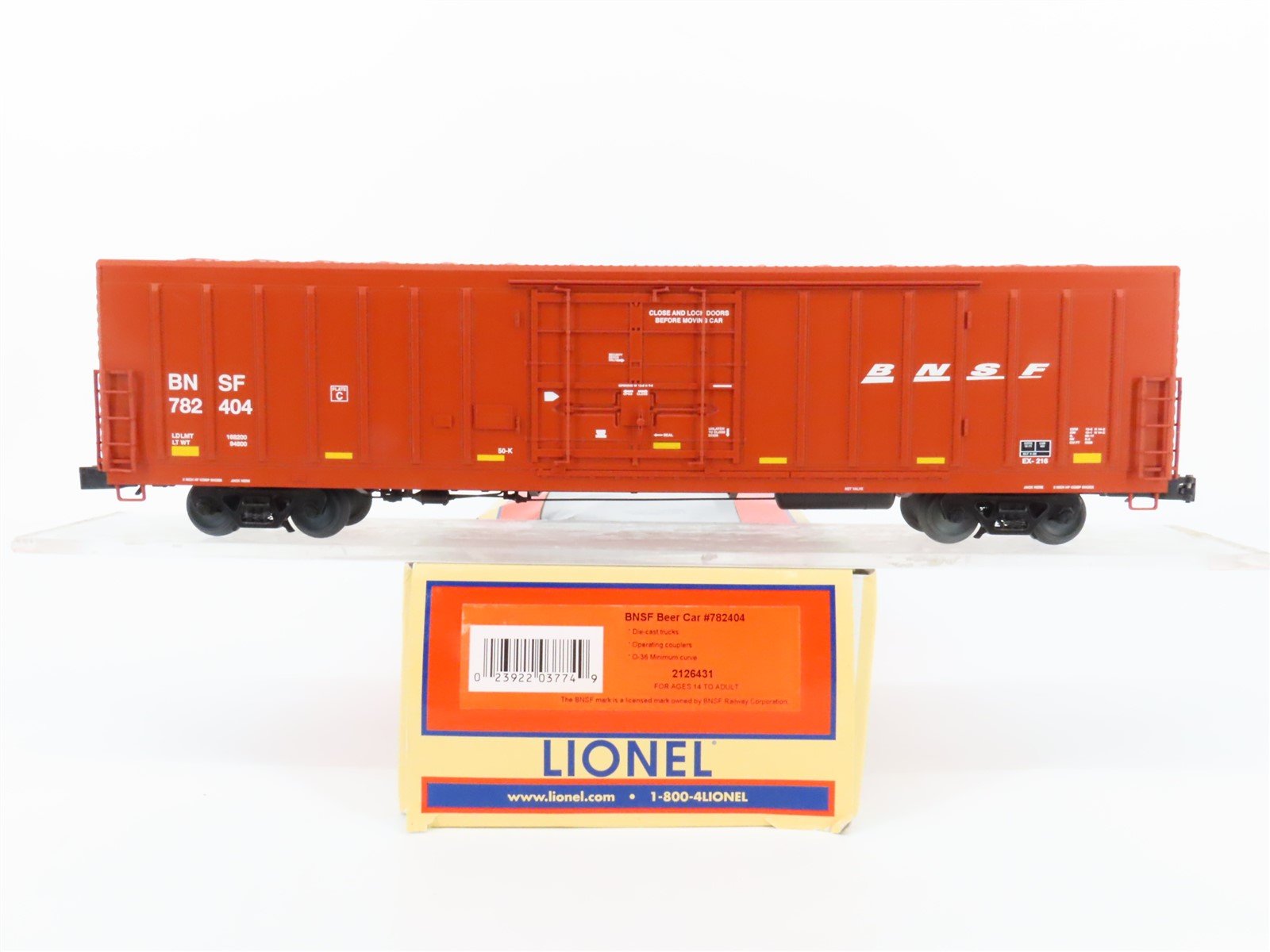 O Gauge 3-Rail Lionel 2126431 BNSF Burlington Northern Santa Fe Beer Reefer