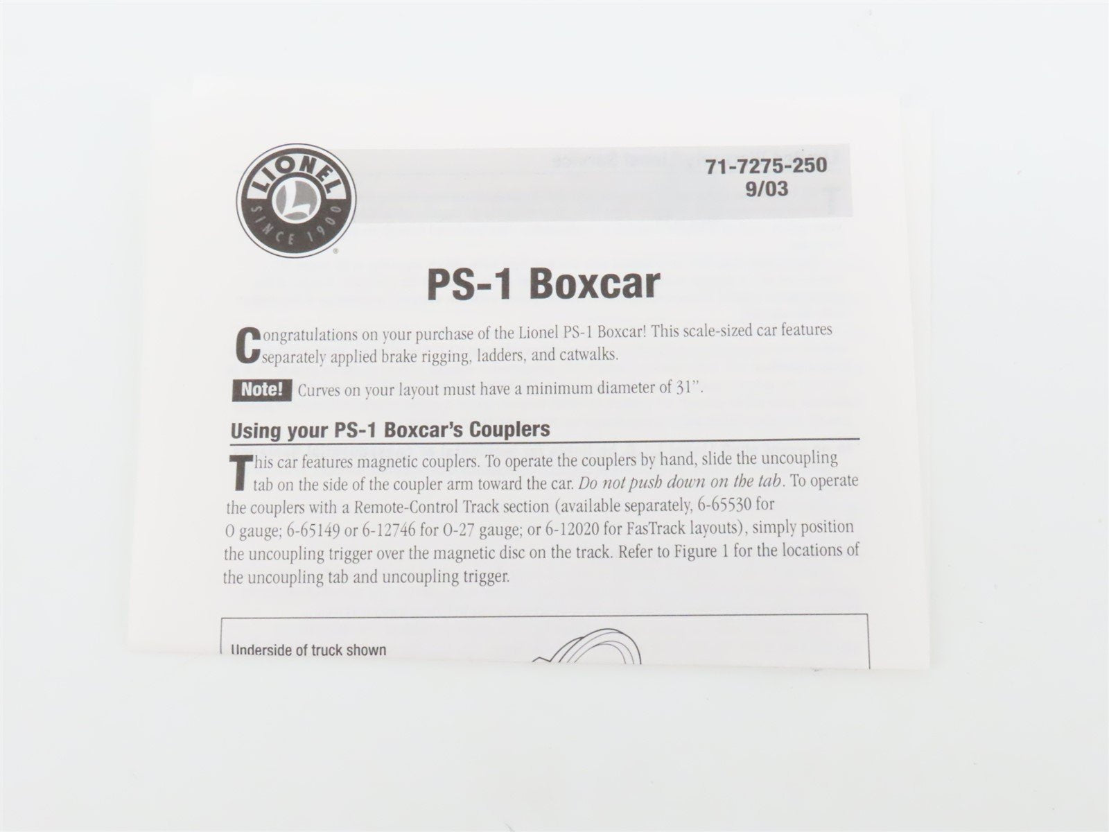 O Gauge 3-Rail Lionel 6-27210 PRR Pennsylvania PS-1 Boxcar #47009