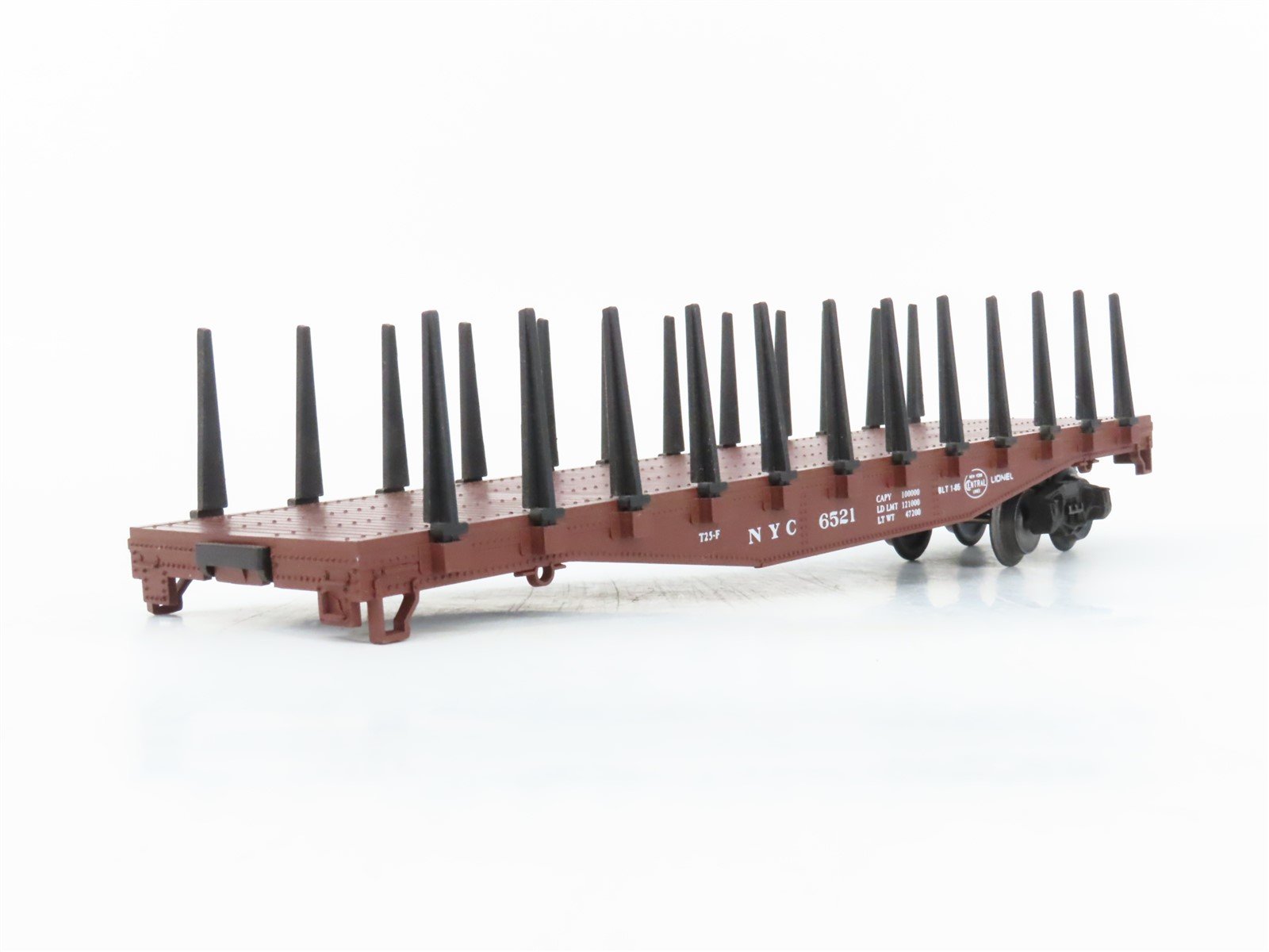 O Gauge 3-Rail Lionel 6-6521 NYC New York Central Flat Car w/Stakes #6521