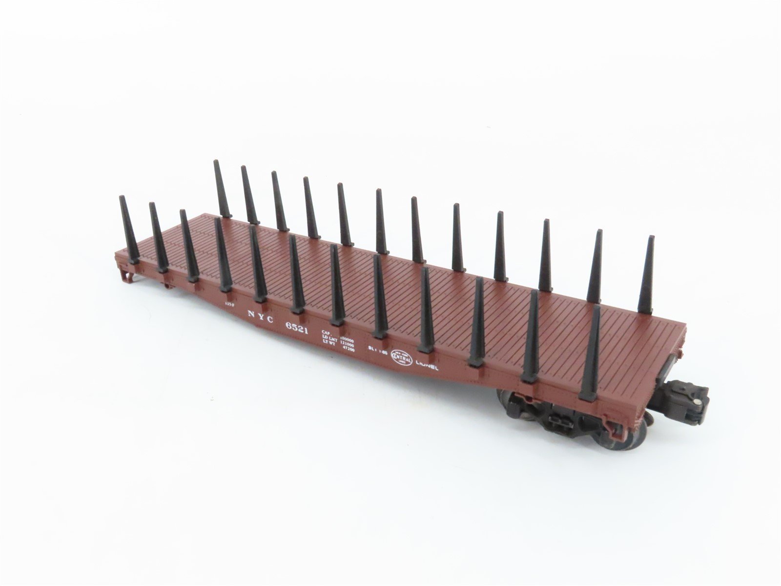 O Gauge 3-Rail Lionel 6-6521 NYC New York Central Flat Car w/Stakes #6521