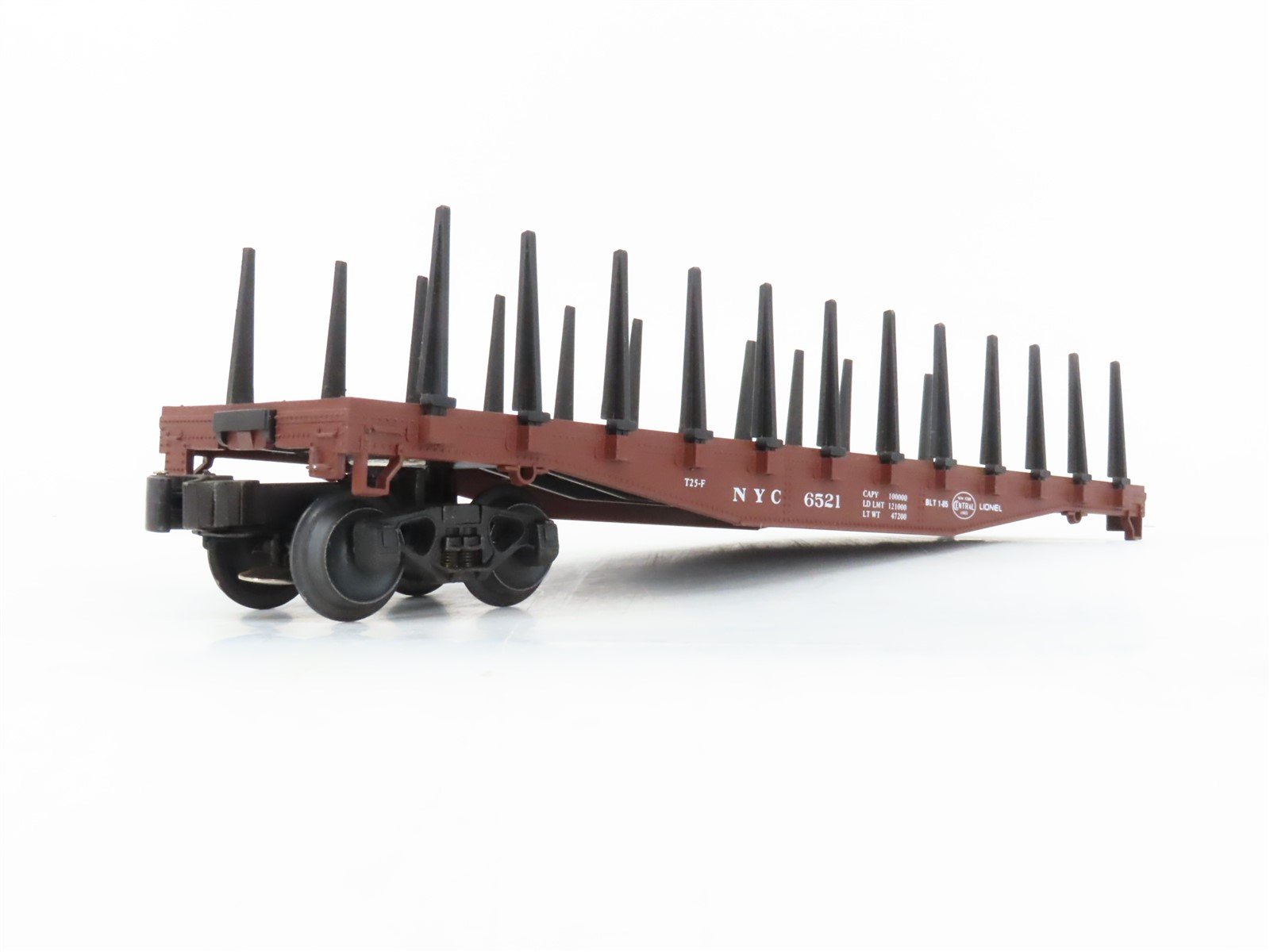 O Gauge 3-Rail Lionel 6-6521 NYC New York Central Flat Car w/Stakes #6521