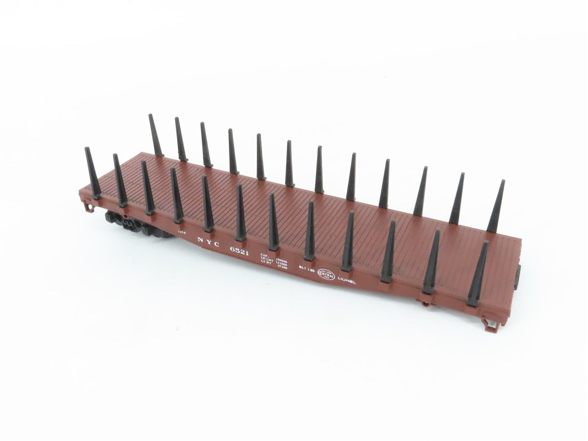 O Gauge 3-Rail Lionel 6-6521 NYC New York Central Flat Car w/Stakes #6521