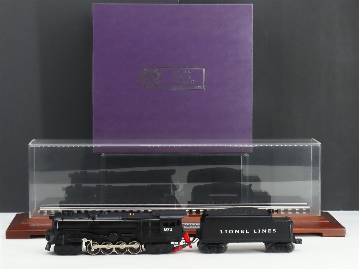 O Gauge 3-Rail Lionel 6-18057 Century Club 6-8-6 S2 Turbine Steam #671 w/Display