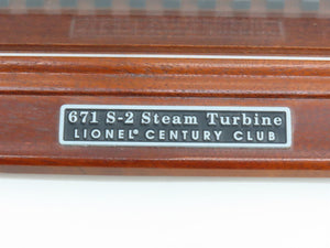 O Gauge 3-Rail Lionel 6-18057 Century Club 6-8-6 S2 Turbine Steam #671 w/Display