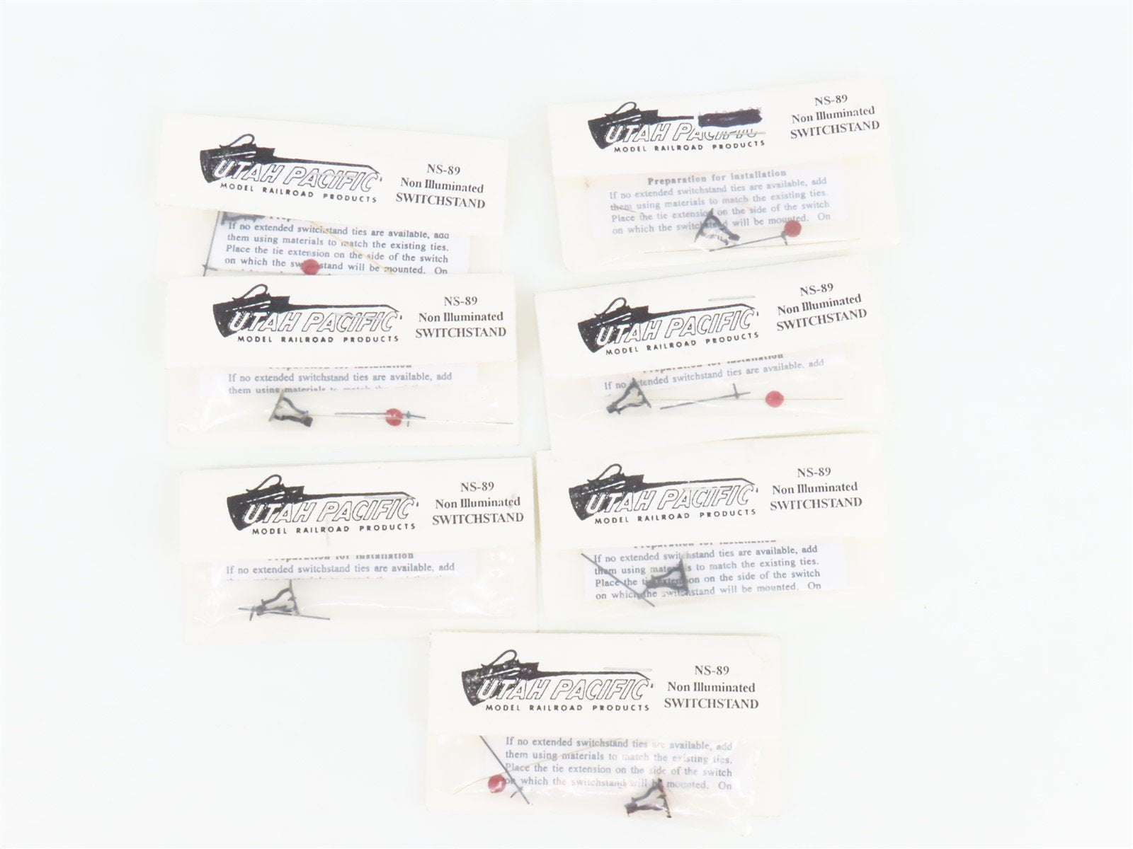 LOT of 7 HO Scale Tomar Utah Pacific Kit #NS-89 Non-Illuminated Switch Stand