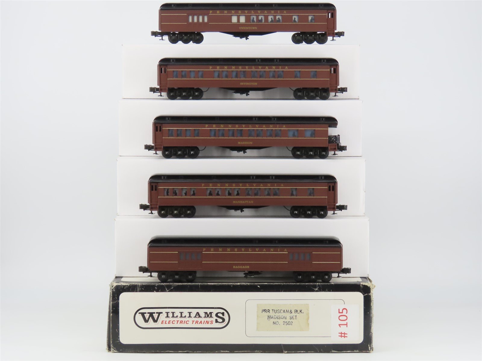 O Gauge 3-Rail Williams 2502 PRR Pennsylvania Railroad Passenger 5-Car Set