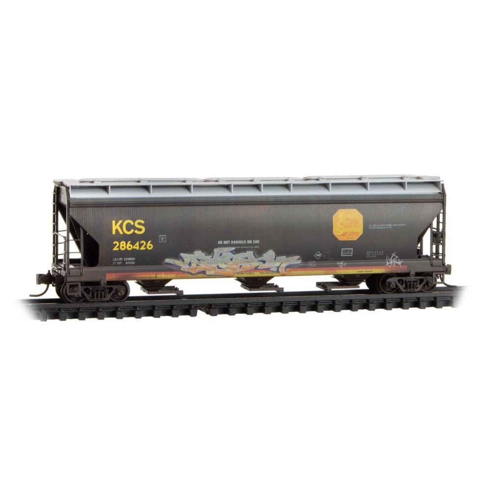 N Scale Micro-Trains MTL 98305097 KCS 3-Bay Covered Hoppers 3-Pack w/ Graffiti