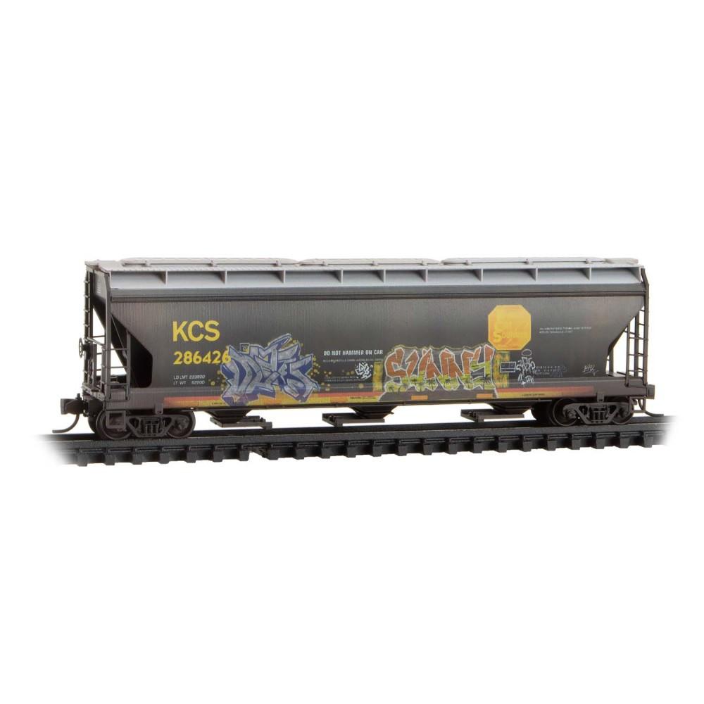 N Scale Micro-Trains MTL 98305097 KCS 3-Bay Covered Hoppers 3-Pack w/ Graffiti