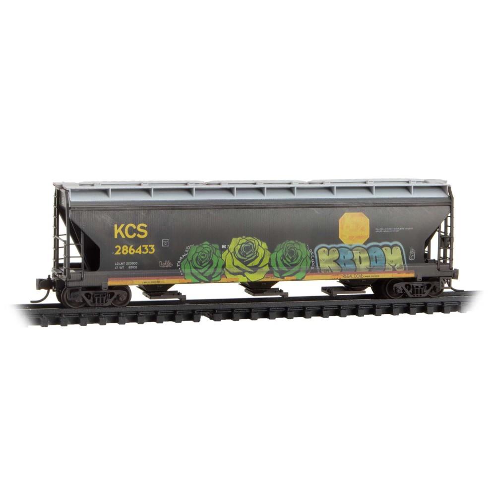 N Scale Micro-Trains MTL 98305097 KCS 3-Bay Covered Hoppers 3-Pack w/ Graffiti