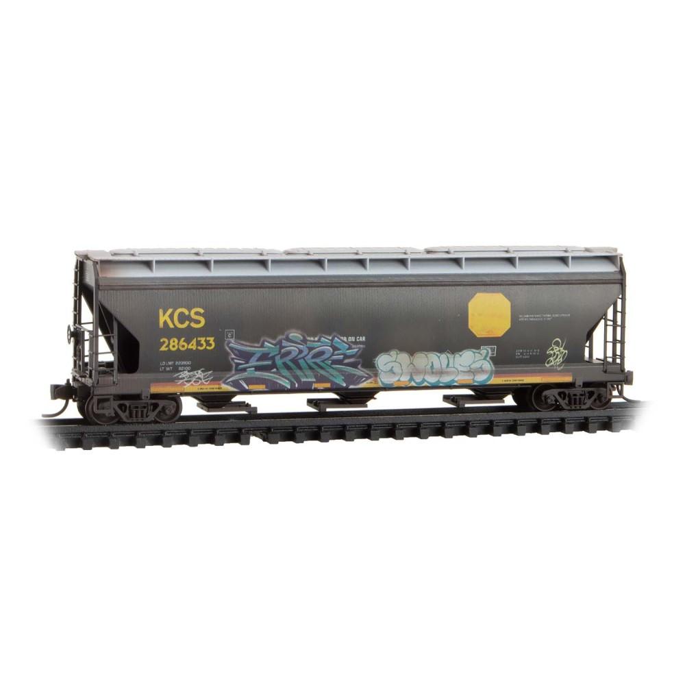 N Scale Micro-Trains MTL 98305097 KCS 3-Bay Covered Hoppers 3-Pack w/ Graffiti